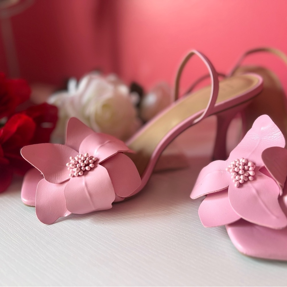 Elegant Pink Floral Women's Heels